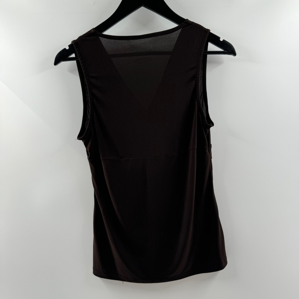 Merona Brown Sheer V-Neck Tank Top Women’s Size Small - Picture 5 of 7